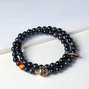 FREE Today: Strength Transformation Tibetan Black Obsidian Tiger Eye Copper Double Wrap Bracelet - Black Obsidian(Wrist Circumference:13-15cm) - image 0