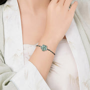 Buddha Stones Natural Flower Jade Hand-Woven Prosperity  Bracelet - image 4