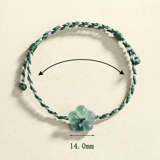 Buddha Stones Natural Flower Jade Hand-Woven Prosperity  Bracelet - image 7
