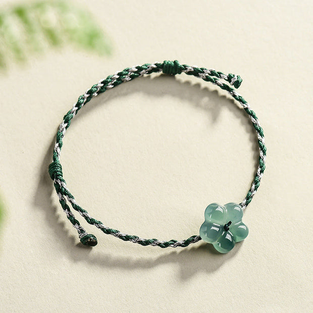 Buddha Stones Natural Flower Jade Hand-Woven Prosperity  Bracelet - image 2