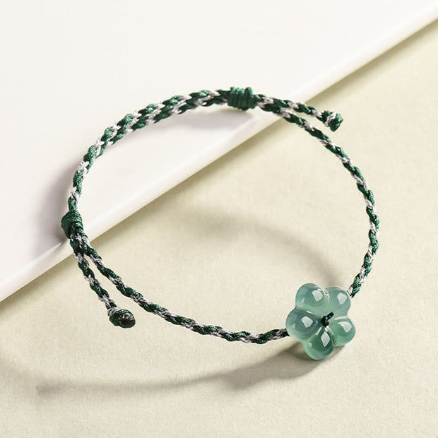 Buddha Stones Natural Flower Jade Hand-Woven Prosperity  Bracelet - image 3