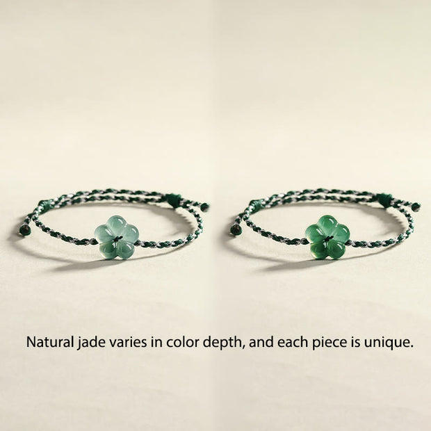 Buddha Stones Natural Flower Jade Hand-Woven Prosperity  Bracelet - image 6
