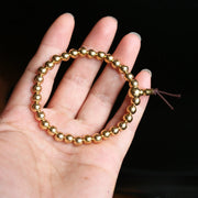 Buddha Stones Tibetan Retro Pure Copper Brass Bead Wealth Bracelet - image 1