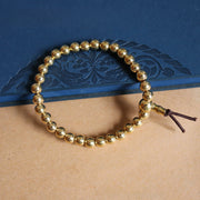 Buddha Stones Tibetan Retro Pure Copper Brass Bead Wealth Bracelet - Copper Brass(Wrist Circumference: 18cm) - image 0