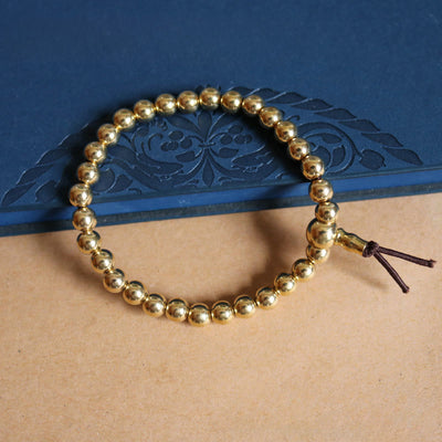 Buddha Stones Tibetan Retro Pure Copper Brass Bead Wealth Bracelet - Copper Brass(Wrist Circumference: 18cm) - image 0
