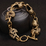 Buddha Stones Retro Copper Brass Skull The Lord Of The Corpse Forest Protection Bracelet - image 7