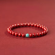 Buddha Stones Cinnabar Turquoise Concentration Bracelet - 6mm Imperial Cinnabar - image 3