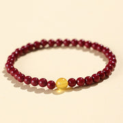 Buddha Stones Cinnabar Amber Concentration Bracelet - 4mm Cinnabar - image 1