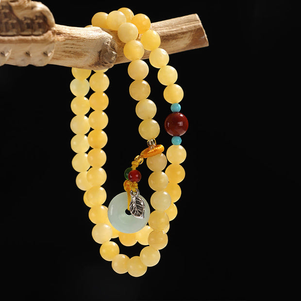 Buddha Stones Topaz Peace Buckle Double Wrap Design Wealth Bracelet - image 6