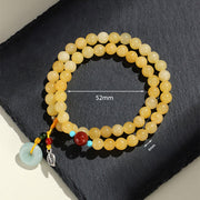 Buddha Stones Topaz Peace Buckle Double Wrap Design Wealth Bracelet - image 4