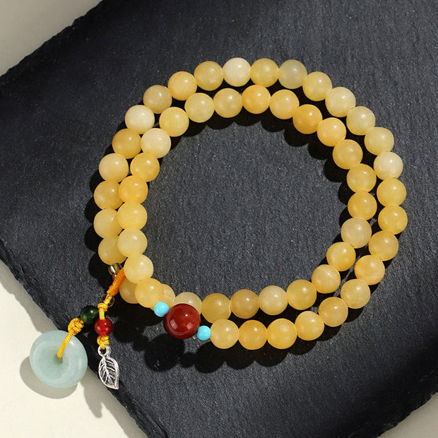 Buddha Stones Topaz Peace Buckle Double Wrap Design Wealth Bracelet - image 1