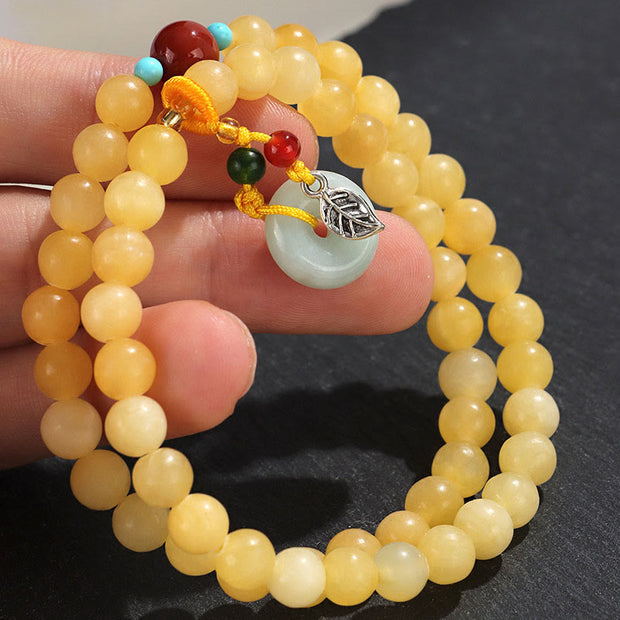 Buddha Stones Topaz Peace Buckle Double Wrap Design Wealth Bracelet - image 5