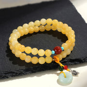 Buddha Stones Topaz Peace Buckle Double Wrap Design Wealth Bracelet - image 3