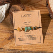 Buddha Stones Citrine Green Aventurine Pyrite Success Rope Card Bracelet - Irregular Beads (Wrist Circumference: 14-23cm) - image 0