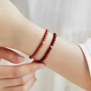 Buddha Stones Blessing and Protection 925 Sterling Silver Cinnabar Beads Bracelet - image 14