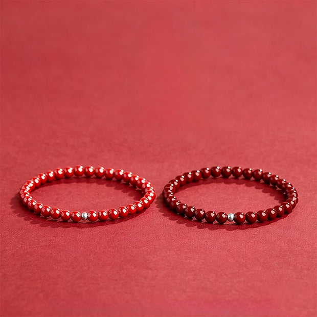 Buddha Stones 925 Sterling Silver Cinnabar Beads Blessing Bracelet - image 11