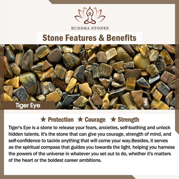 Buddha Stones Tiger Eye Black Tourmaline Pyrite Protection Card Rope Bracelet - image 3