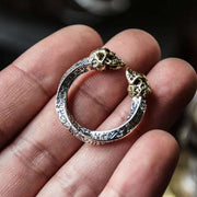 Buddha Stones The Lord Of The Corpse Forest Copper Double Skull Keep Away Evil Spirits Ring - image 3