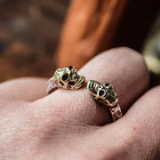 Buddha Stones The Lord Of The Corpse Forest Copper Double Skull Keep Away Evil Spirits Ring - image 2