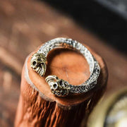 Buddha Stones The Lord Of The Corpse Forest Copper Double Skull Keep Away Evil Spirits Ring - Double Skull - image 0