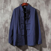 Buddha Stones Stand Collar Tang Suit Casual Shirt - DarkSlateBlue - US/UK/AU44，EU54 (5XL) - image 5