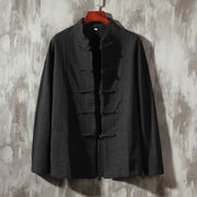 Buddha Stones Stand Collar Tang Suit Casual Shirt - Black - US/UK/AU44，EU54 (5XL) - image 6