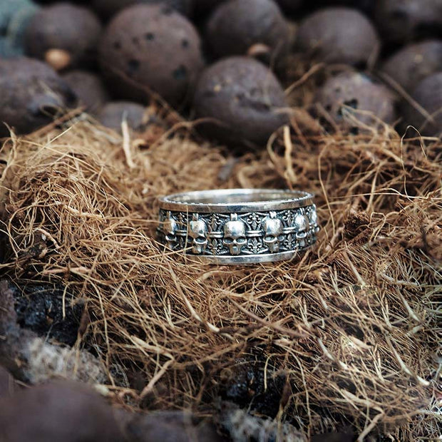 Buddha Stones The Lord Of The Corpse Forest Copper Skull New Beginning Ring - image 10