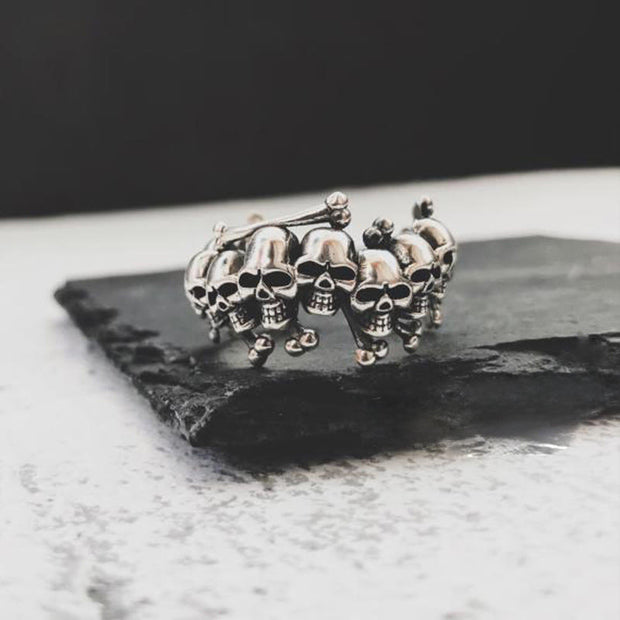 Buddha Stones Copper Skull Bone The Lord Of The Corpse Forest Keep Away Evil Spirits Ring - Copper Skull Bone - image 0