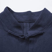 Buddha Stones Solid Color Casual Frog-button Men's Shirt Clothing - image 21
