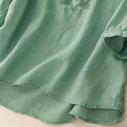 Buddha Stones Casual Women's Plain Frog Buckle Design Half Sleeve Shirt - image 19