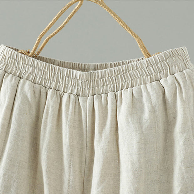 Buddha Stones Embroidered Frog Button Cotton Padded Women's Wide Leg Pants With Pockets - image 11