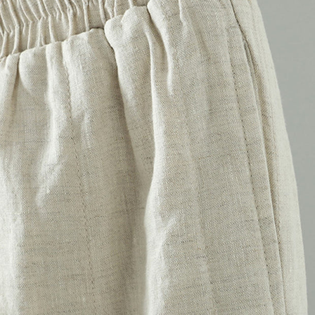 Buddha Stones Embroidered Frog Button Cotton Padded Women's Wide Leg Pants With Pockets - image 15