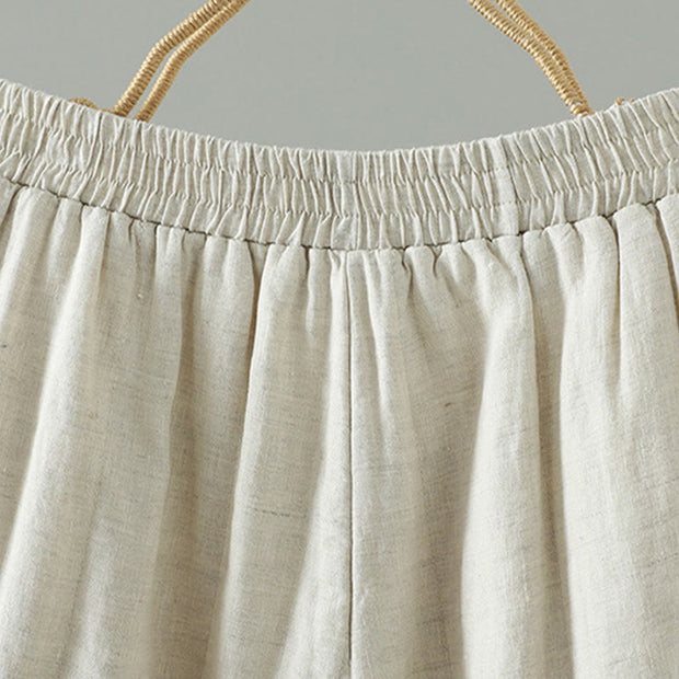 Buddha Stones Embroidered Frog Button Cotton Padded Women's Wide Leg Pants With Pockets - image 16
