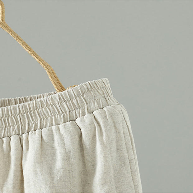 Buddha Stones Embroidered Frog Button Cotton Padded Women's Wide Leg Pants With Pockets - image 9