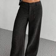 Buddha Stones Plain Corduroy Polyester Women's Buttons Wide Leg Pants With Pockets - image 23