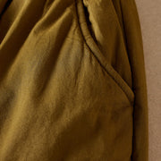 Buddha Stones Plain Cotton-padded Women's Harem Cotton Thick Pants With Pockets - image 5