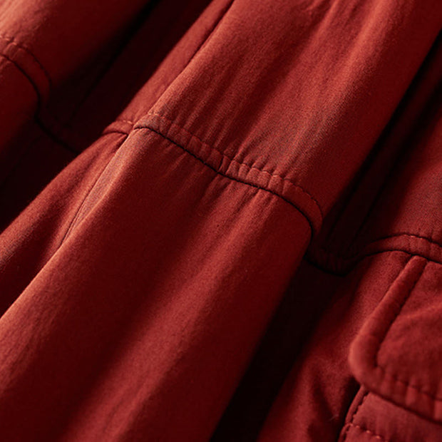 Buddha Stones Plain Cotton-padded Women's Harem Cotton Thick Pants With Pockets - image 20