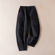 Buddha Stones Plain Cotton-padded Women's Harem Cotton Thick Pants With Pockets - Black - US8-10，UK/AU12-14，EU40-42 (2XL) - image 22