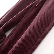 Buddha Stones Casualcorduroy Cotton-padded Women's Cotton Pants With Pockets - image 18