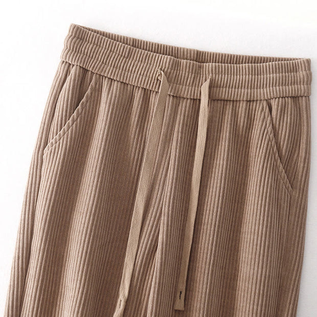 Buddha Stones Casualcorduroy Cotton-padded Women's Cotton Pants With Pockets - image 26