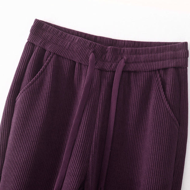Buddha Stones Casualcorduroy Cotton-padded Women's Cotton Pants With Pockets - image 31