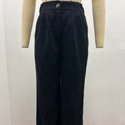 Buddha Stones Casual Corduroy Straight-leg Women's Cotton Pants With Pockets - image 4