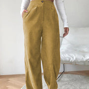 Buddha Stones Casual Corduroy Straight-leg Women's Cotton Pants With Pockets - Goldenrod - US14，UK/AU18，EU46 (2XL) - image 10