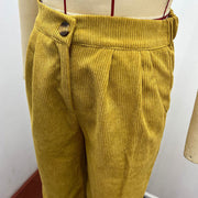 Buddha Stones Casual Corduroy Straight-leg Women's Cotton Pants With Pockets - image 13