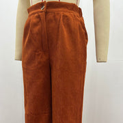 Buddha Stones Casual Corduroy Straight-leg Women's Cotton Pants With Pockets - image 19