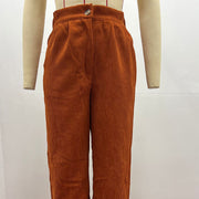 Buddha Stones Casual Corduroy Straight-leg Women's Cotton Pants With Pockets - image 20