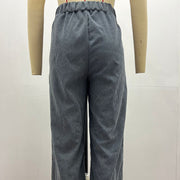 Buddha Stones Casual Corduroy Straight-leg Women's Cotton Pants With Pockets - image 24