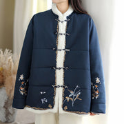 Buddha Stones Women's Long Sleeve Thickened Cotton-padded Cotton Jacket With Pockets - image 4