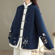 Buddha Stones Women's Long Sleeve Thickened Cotton-padded Cotton Jacket With Pockets - image 2