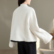 Buddha Stones Women's Embroidered Long Sleeve Thickened Cotton Jacket With Pockets - image 3
